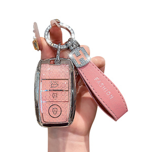 เคสกุญแจรถยนต์ TPU นุ่มแบบพรีเมียม สำหรับ KIA K3 KX3 Sportage <span class=keywords><strong>R</strong></span> GT KV7 พร้อมพวงกุญแจสีชมพู อุปกรณ์เสริมจากโรงงาน - Product Image 2