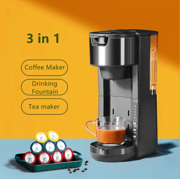 3 in1マルチ電気オフィス自動エスプレッソコーヒーマシンKカップカプセルと挽いたコーヒーコーヒーメーカー