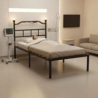 Lit pliant en métal pour usage professionnel, lit simple portable pour la maison, lit de repos de bureau, dernières conceptions de lits en métal avec éclairage intégré