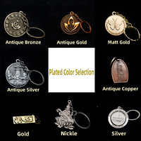Porte-clés en métal personnalisé par le fabricant, avec impression de logo et d'informations, mini pièce de monnaie de luxe, porte-clés