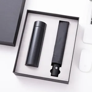 2023 New Trendy Custom Automatic Umbrella with Ten Ribs with Stainless Steel Vacuum Cup Gift Set for Business Holiday Giveaways