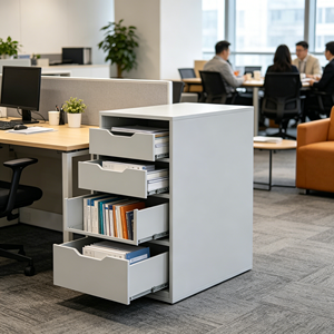 Armoire de classement métallique blanche moderne en gros <span class=keywords><strong>d</strong></span>'usine, meuble de rangement à 5 tiroirs, design autoportant pour la maison, le bureau et l'école - Product Image 5