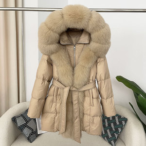 Abrigos acolchados al por mayor de alta calidad con capucha de piel grande Chaqueta acolchada impermeable para mujer Invierno - Product Image 6