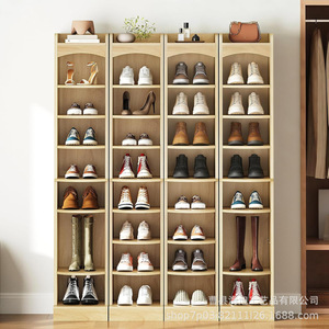 Wooden Entryway <b>Shoe</b> <b>Rack</b> Multi Layer <b>Storage</b> Adjustable Shelving Corner Organizer Natural Wood Color - Product Image 3