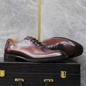 Dernier modèle 2025 – Chaussures habillées pour hommes en cuir de vachette, à bout carré, pour le bureau et les occasions formelles, à lacets, respirantes et légères - Product Image 4