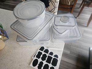 Set <span class=keywords><strong>di</strong></span> 16 Contenitori per Alimenti Ermetici in Plastica con Coperchio, Senza BPA, Adatti per Microonde, Congelatore e Frigorifero, per Conservazione del Riso in <span class=keywords><strong>Cucina</strong></span> - Product Image 6