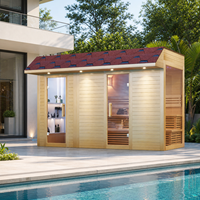 Sauna extérieur moderne en bois durable toutes saisons avec système de chauffage rapide à commande numérique – Cabine de bien-être haut de gamme pour jardin
