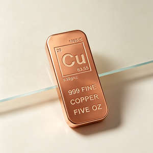 Barre de cuivre fin 999, 5 oz, forme carrée, non alliée, haute pureté, lingot métallique - Product Image 2