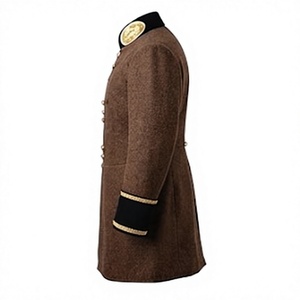 Manteau vintage pour homme en laine, brodé, double boutonnage, vêtement d'hiver, costume historique - Product Image 2