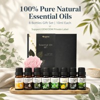 Ensemble d'huiles aromatiques pour les fêtes, contenant huit flacons, pour offrir en cadeau à Noël et du Nouvel An, avec étiquette personnalisée et personnalisation de la boîte