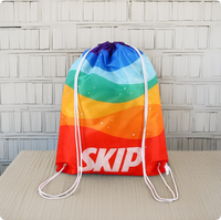 Sac à cordon personnalisé en nylon et polyester avec impression par sublimation, idéal pour la randonnée, le sport, la gym et le yoga