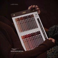 LADAI Nouvelle tendance OEM/ODM Vente en gros 24 couleurs Gel vernis à ongles haute pigmentation longue durée Couleur marron Ensemble pour salons de manucure professionnels