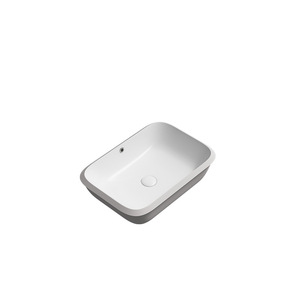 Metopase Kess Rectangular Ceramic <b>Basin</b> 45 Degree Seamless Undermount Glossy Finish For Home Bathroom Sinks - Product Image 1