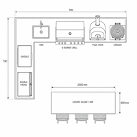Cuisine barbecue extérieure  et station de grill pour villas Four électrique encastré sur mesure et gril en acier inoxydable