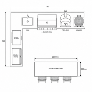 Cuisine barbecue extérieure  et station de grill pour villas Four électrique encastré sur mesure et gril en acier inoxydable - Product Image 6