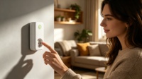 Termostato de Pared WiFi Moderno para Sala de Estar, Control del Hogar, Eléctrico, Ecológico, Antiinflamable, PC, Diseño Europeo, Medidor de Energía