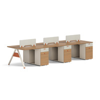 Bureau de réunion modulaire en L moderne Xin Chuang Foshan avec chaises, combinaison pour quatre personnes, réunions face à face, cadre en bois et en fer