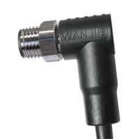 Connecteur circulaire M12 mâle, câbles moulés, coudé, non blindé, vis en acier inoxydable