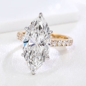 IGI Marquise Cut Lab Grown Diamond 10K 14K 18K <span class=keywords><strong>Anillo</strong></span> de oro <span class=keywords><strong>Anillo</strong></span> de <span class=keywords><strong>moda</strong></span> personalizado para compromiso de boda Joyería clásica de aniversario - Product Image 1