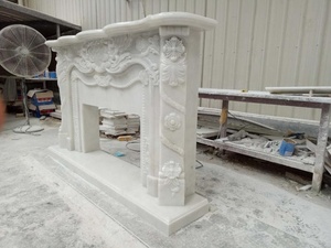 Caminetto bianco puro misura misura su misura naturale intaglio marmo bianco cornice <span class=keywords><strong>camino</strong></span> - Product Image 3