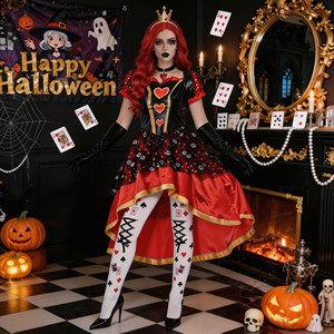 Disfraz de Reina Roja de Flowers Fall Into The Clouds para Halloween con pantimedias de póker - Product Image 1
