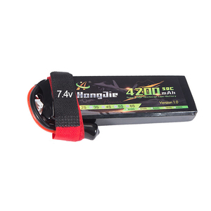 Paket Baterai Lithium Polymer Isi Ulang 7.4V 8246125 4200mAh 2S 50C High Discharge untuk Mainan RC Perahu Helikopter - Product Image 1