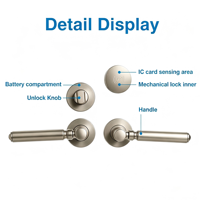 Cerradura Inteligente para Puerta de Hotel de Aleación de Zinc con RFID de 13.356Hz |   Override mecánico de llave con clasificación de impermeabilidad IP54 |   Cerraduras Digitales para Puertas