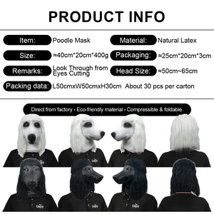Masque d'animal en latex naturel écologique, masque intégral pour fête et spectacle - Product Image 2