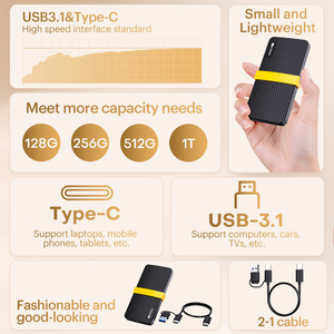 Disco Duro SSD Portátil KODAK X200 de 256 GB, 1 TB, 512 GB, Disco Duro Externo Tipo C USB 3.1 - Product Image 6