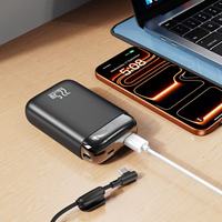 Batterie externe Li-Polymère Z2 10000mAh avec câble intégré, conception 2-en-1, PD22.5W, écran LED, support, chargeur portable pour la maison et les situations d'urgence