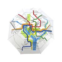 Parapluie pliant 2 sections à ouverture automatique et fermeture manuelle, imprimé numériquement, en pongee 190T, 21"x8K 90CM, avec cadre métallique et poignée en plastique, pour usage quotidien