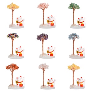 Hot Bán Thời Trang Đa Màu Tinh Thể Tự Nhiên Đá Cây Mèo May Mắn <span class=keywords><strong>Acrylic</strong></span> Cơ Sở Trang Trí Quà Tặng Nhà Và Văn Phòng Trang Trí - Product Image 6