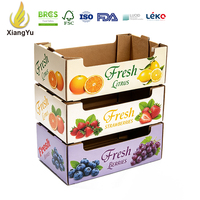 Maßgefertigte Umweltfreundliche Recycelte Obstverpackungsbox E-Welle Wellpappe-Karton für Frische Produkte Zitrusfrüchte Beeren Erdbeeren UV