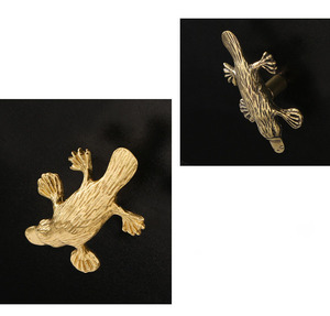 Gagang Pintu Kuningan Platypus Kreatif, Gantungan Tembaga Dinding, Pengait Logam untuk Lemari Anak - Product Image 2