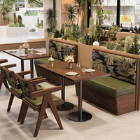 Ensemble de table et de chaises de restaurant commercial en bois massif XZY personnalisé, carré et rond, pour café, salon de thé, 2 à 4 places