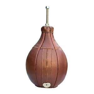 Custom Brand Genuine Leather Punchball OEM Boxing Speedball Heavy Duty High Quality Barrel-shaped Retro Gym Speed Bag LPB-0009 - Product Image 1