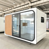 Cabine de luxe moderne et respirante en forme de pomme, maison mobile, bureau, pod de travail, pour extérieur, jardin, chambre, entrepôt, bâtiment en acier