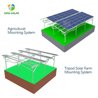 Système de montage solaire KINGSOLAR pour terres agricoles, résistant aux vents forts (60 m/s), pour terres agricoles ouvertes, fabricant certifié CE ISO OEM