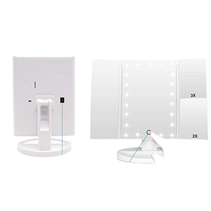 Nouveau miroir de maquillage pliable avec <span class=keywords><strong>amplification</strong></span> des perles de lampe <span class=keywords><strong>Amplification</strong></span> LED Miroir de maquillage pliant <span class=keywords><strong>à</strong></span> trois - Product Image 5