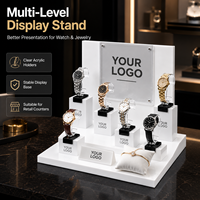 Support de présentation de montres vertical en acrylique transparent de luxe personnalisé pour les magasins de détail, vente en gros, directement de l'usine en Chine