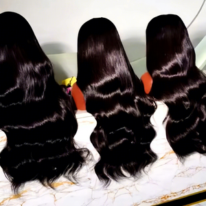 วิกผมหน้าผากลูกไม้ 13x4 สำหรับผู้หญิงผิวสีดำ, วิกผมแท้แบบลอนยาว, คุณภาพสูง ใช้งานง่าย, ขายส่งจากโรงงานโดยตรง - Product Image 1