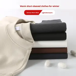 Nueva Camiseta de Manga Corta para Hombre, Informal, Lisa, 100% Poliéster, Ajuste Holgado, Transpirable, Absorbe la Humedad, Cálida para Otoño - Product Image 3