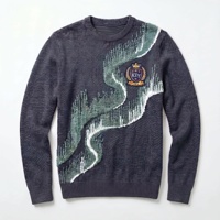 Pull à col rond personnalisé OEM & ODM avec logo, manches longues, pull en tricot pour homme, taille plus, pull en tricot avec flocage
