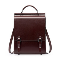 Nouveau sac à dos en cuir pour femme, style britannique, sac d'école, étudiants universitaires, rétro, ordinateur, sac à dos simple en cuir