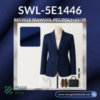 SWL-5E1446 de laine de mer recyclée sergé-62/38 PET/Poly 192GSM Stretch Q-Dry Work Wear Fabric