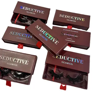 custom dark red lash packaging box private label make your own eyelash box 5d mink eyelashes