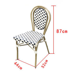 Sillas de Comedor Modernas de Mimbre Blanco y Negro con Estructura de Aluminio para Hotel y Sala de Estar, Uso en Interiores y Exteriores - Product Image 5