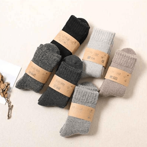 Chaussettes unisexes <span class=keywords><strong>en</strong></span> <span class=keywords><strong>laine</strong></span> mérinos personnalisées <span class=keywords><strong>Bas</strong></span> tricotés épais avec logo pour les sports d'hiver - Product Image 2