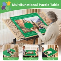 Table de puzzle en bois réglable en hauteur, durable, avec tiroirs et plateau inclinable pour adultes, mobilier de loisirs à domicile