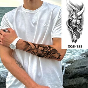 Tatouages temporaires imperméables Panthère noire, autocollant de <span class=keywords><strong>tatouage</strong></span> animalier longue durée, art corporel pour bras, <span class=keywords><strong>faux</strong></span> tatouages sexy pour hommes - Product Image 2